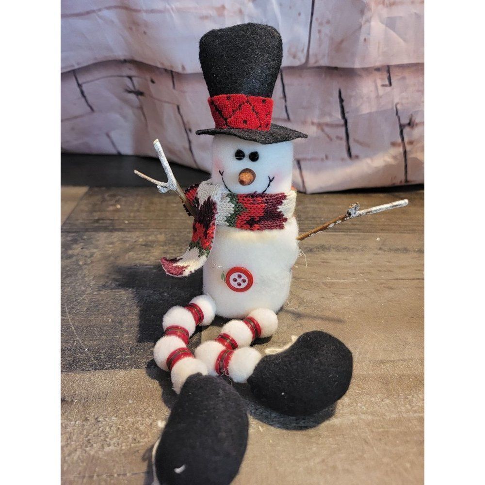 Glitter snowman‎ Mistletoe scarf snow hat decor xmas